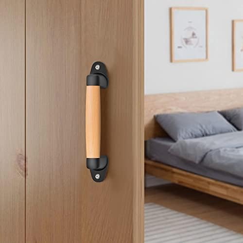 Selaware 9 '' Pull Pull maçaneta de madeira para a porta de portão de portão armário de porta deslizante galpões de porta de mão interna Handrail