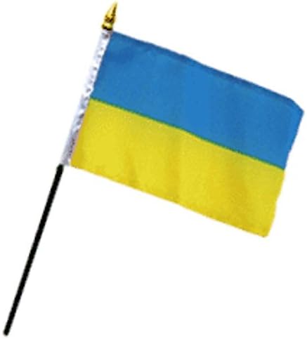 Ucrânia Plain Plain 4 x6 bandeira de bastão