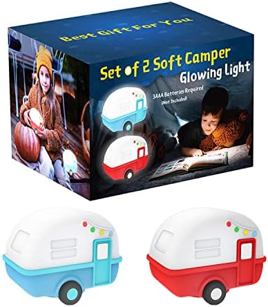 Nianjida Camper Luz noturna para crianças, 2pcs RV Design Luzes noturnas de berçário quente com lâmpada fofa para meninos e meninas,