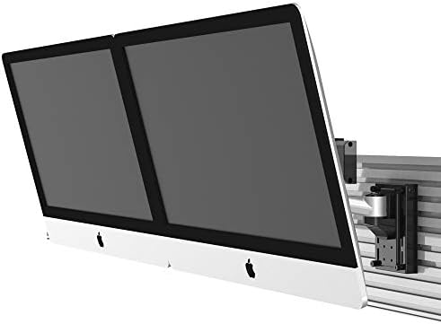Continews Montagem de Slatwall Dual Monitor com barra transversal e braço giratório para displays de maçã compatíveis