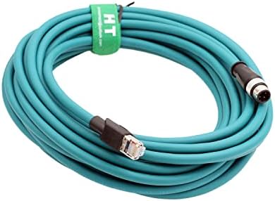 HANGTON M12 4 PIN D-Code RJ45 Ethernet Dados de energia Cabo de água Propertável Alto flexão para o comutador CognEx