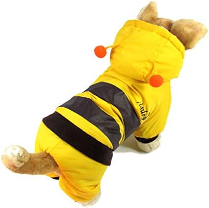 Smalllee_lucky_store xy000132-l roupas de casaco de capuz de abelha pequena de cachorro, amarelo, grande