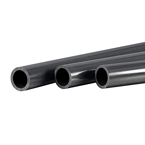 Meccanixity PVC Tubo redondo rígido 15,5mm ID 20mm OD 500mm Alto impacto preto para tubos de água, artesanato, decoração, manga a cabo 3pcs
