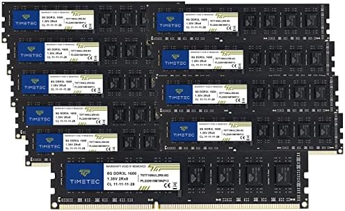 Timetec 16GB Kit DDR3L / DDR3 1600MHz PC3L-12800 / PC3-12800 Não ECC não sofrido 1,35V / 1,5V CL1