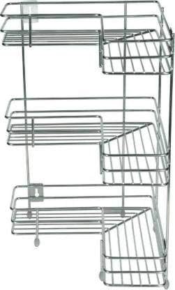 Krupasadhya 3 camadas canto l forma de aço inoxidável para rack de armazenamento/cozinha de prateleira de armazenamento multiuso