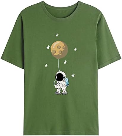 Camisa de moda de moda 2023 masculino astronauta segurando o planeta balões do sistema solar camiseta espacial engraçado