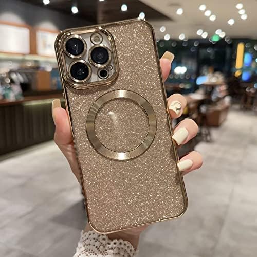 IPhone 14 Pro Max Magnetic Case, compatível com magsafe luxuoso revestimento de luxuos