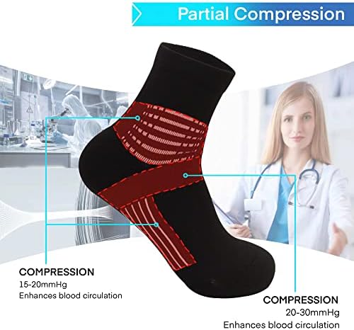Meias de compressão de tornozelo JDQ-15-20mmHg e 20-30mmHg meias atléticas de baixo corte para mulheres e homens