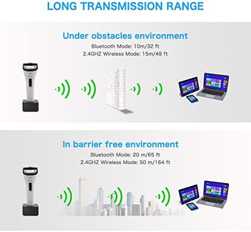 Netum Wireless Hybrid RFID Imager, NFC HF RFID Tags Reader e 1D/2D QR Barcode Scan, conecte -se via Bluetooth para o sistema de