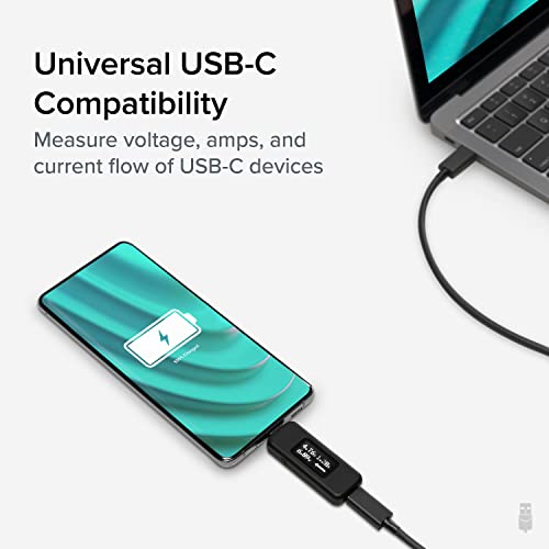 Testador de medidor de energia USB C pluctle para monitorar conexões USB-C de até 240W-testador digital multímetro para cabos USB-C,