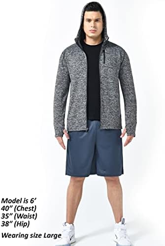Liberty Importa 3 Pacote com capuz para homens, jaquetas de desempenho térmico de lã, moletons leves com bolsos com zíper