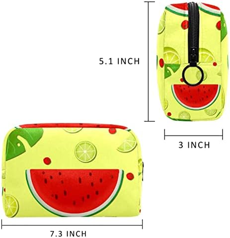 Tbouobt Sacos de viagem cosméticos, estojo de maquiagem, bolsa de maquiagem para produtos de higiene pessoal, melancia limão monstera