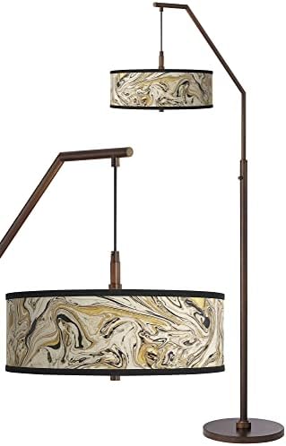 Giclee Glow Venezian Mármore Bronze Downbridge Arc Floor Lamp