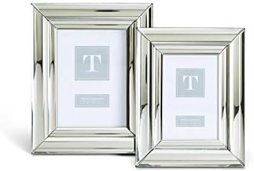 Company Inc. do Two Conjunto de Classique de 2 molduras com o perfil de espelho de prata meia redonda inclui 2 tamanhos: 4 x 6 e 5 x 7