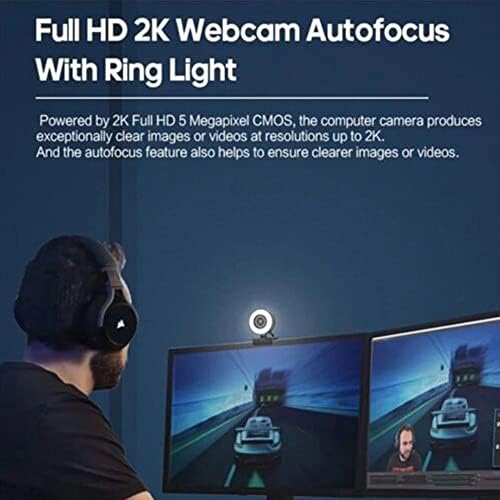 Câmera da web 1080p de Andy, webcam de desktop de microfone embutido, use home use alta definição de alta definição rápida videoclamentar ferramentas de escritório com luz de anel