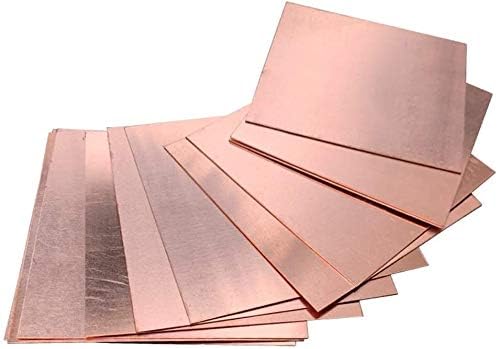 Folha de cobre Nianxinn Placa de bronze resistência à corrosão Placa DIY Folha de experimentos DIY 100mmx600mm/4x24 polegadas, espessa: 5 mm/0,2 polegada, 1 PCS Folha de cobre puro
