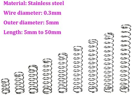 As molas de compressão são adequadas para a maioria dos reparos I Diâmetro do fio 0,3mm mola de compressão Spring aço inoxidável