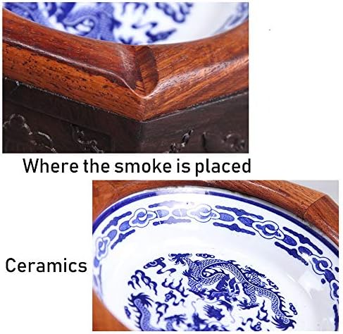 RAHYMA WEIPING - Chinese de cinzas de madeira chinesa de cinzas de cerâmica, decoração de cinzas de mesa retro personalizada adequada