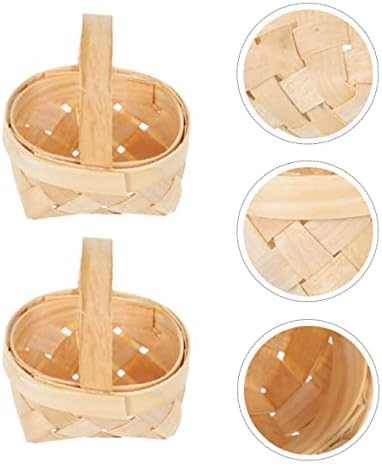 Bandeja de tigela de bestonzon 4 pcs para alças recipientes decorativos de mesa de madeira recipientes de rúnia favorita Flores