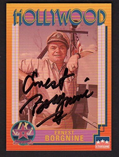 Ernest Borgnine 1991 Starline Hollwood Walk of Fame Trading Card #121 Autograph