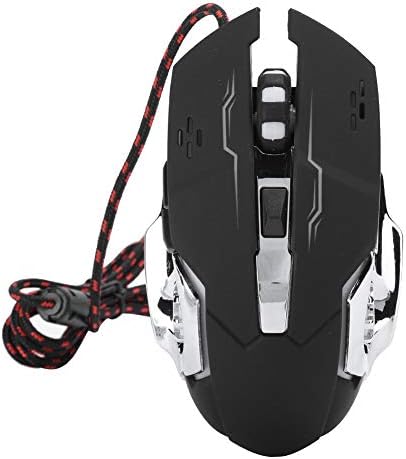 Mouse de jogos com fio, mouse de jogos ergonômicos silenciosos, mouse de computador óptico USB com 800/1200/1600-3200 dpi, para laptop