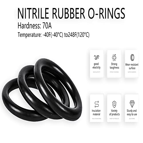 Othmro 10pcs Nitrile Rings Rings de borracha, arame de 2 mm DIA 36mm Métrica de vedação métrica NBR arruelas de borracha NBR