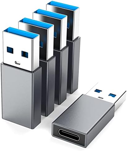 USB C fêmea para USB Adaptador masculino 5pack, conector de cabo de carregador de energia do tipo A para iPhone Pro Max Mini, XR SE,