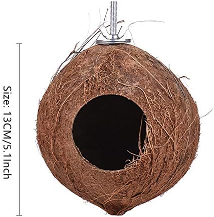 Yjjjkj pássaro de estimação de coco natural casca de pássaro periquito periquito bad cockatiel fararws reprodução de ninho de ninho