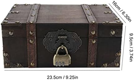 DSHGDJF Capacidade de grande capacidade Caixa de armazenamento de jóias de madeira vintage Tesouro decorativo Lockable Mulheres Presentes Colar Brinco Caixa de Armazenamento (Cor: Preto, Tamanho