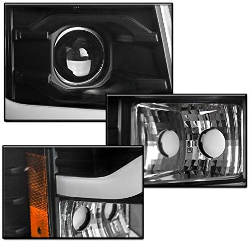 ZMAUTOPTS LED LED DRL BLACK Projecor Feardlamps Headlamps com luzes DRL de 6,25 LED branco para 2007-2013 Chevy Silverado