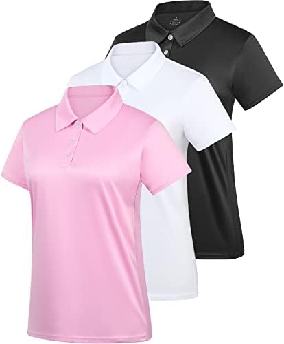 Camisa de golfe de pólo feminino Camisa de golfe seca Hortigo Wicking de manga curta esporte ativo de roupas de golfe pólo tampo