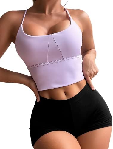 Esprlia Women Longline Sports Sports Bra Fitness Treino de fitness Camisetas de ioga Tampa do tanque