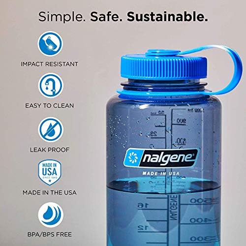 Nalgene sustenta a garrafa de água sem bpa bpa, 32 oz, boca larga, ametista e hydrapak watergate largura largura de
