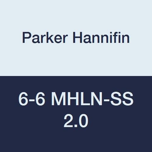 Parker 6-6 MHLN-SS 2.0 Aço inoxidável 316 ajuste de tubo, mamilo hexadecimal, masculino de 3/8 NPT x 3/8 NPT Male, 2 Comprimento