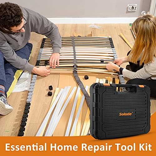 Kit de ferramentas solude para casa, kit básico de ferramenta doméstica para mulheres e homens, conjunto essencial de ferramentas
