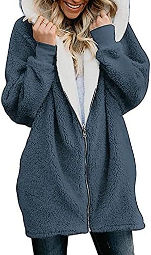 Capuz de jaqueta litorânea Mulheres de manga longa de inverno de inverno Solid Coucats Zipper Comfort Poliéster de lapela