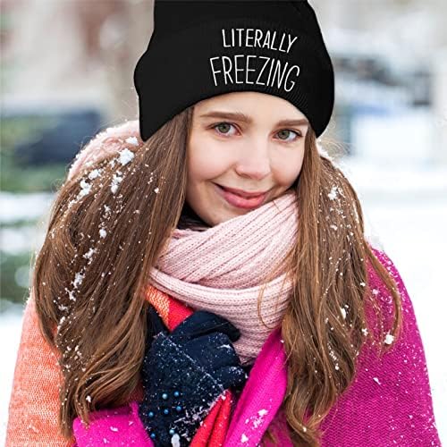 Gorro de chapéu de inverno para homens mulheres literalmente congelando