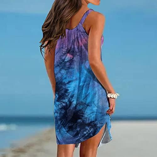 Vestidos de verão para mulheres 2023 praia Spaghetti Strap Casual Boho Tank Dress Férias curta