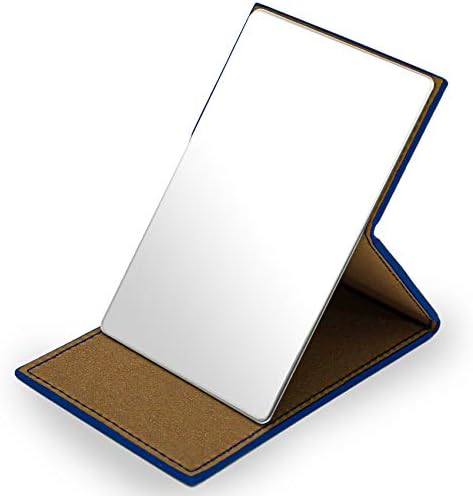 Hohiyo Espelho pequeno, inquebrável Survelear a aço inoxidável espelho de viagem pequena com capa de couro PU para maquiagem,