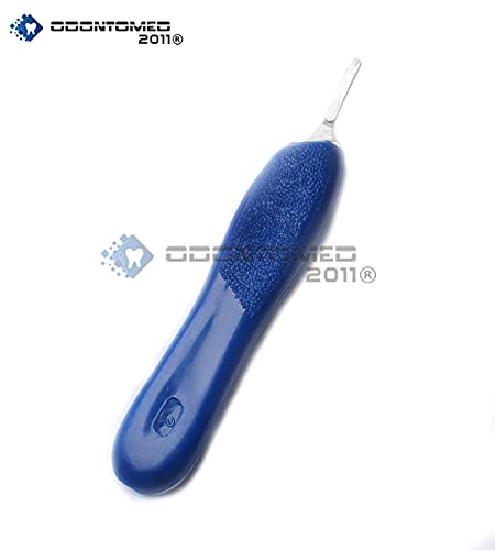 Odontomed2011 faca de bisturi 3 Instrumentos azuis de punho de plástico azul