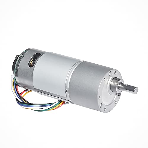 Motor DAVITU DC - Motor de engrenagem DC com codificador Hall 12V 24V 10 ~ 900rpm Velocidade opcional DIA 37mm eixo de saída 6mm