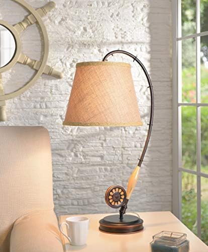 Kenroy Home 32193orb lâmpada de mesa de haste de mosca com óleo esfregado de bronze com acabamento de sotaque de madeira, estilo rústico,