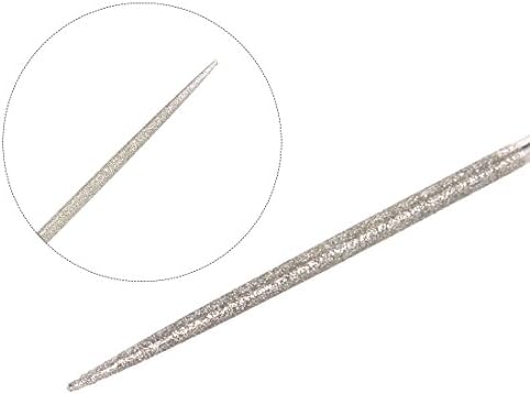 UXCELL 5pcs Arquivo de agulhas de diamante redondo 2mm x 100 mm 150 grão para gravação de polimento de moagem de pedra de madeira de metal gravação