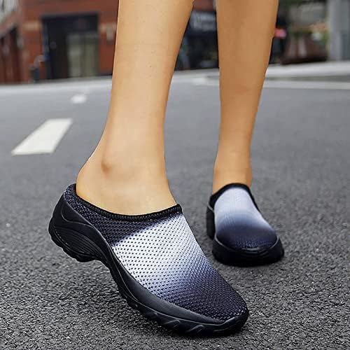 Leewos knit confort confort half plataforma casual suporta sapatos ao ar livre com arquiabroso Black Black Casual Womens Shoes