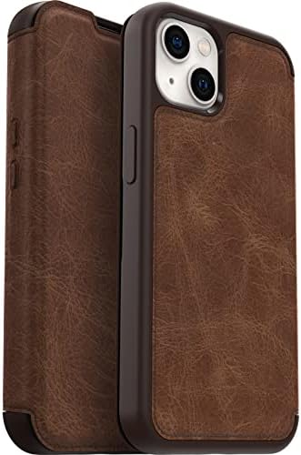 Case da série Strada da OtterBox iPhone 13 - Shadow, titular de cartões, couro genuíno, amiga do bolso e fólio