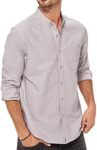 Camisa de linho masculina de lecgee