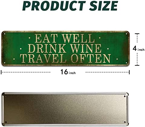 Sinais engraçados do Civotil - Eat Well Drink Wine Travel Frequentemente, assinatura 4 x16, decoração moderna da fazenda para cozinha,