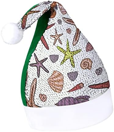 Starfish and Shells lantejous chapéus de natal santa natal para adultos figurino de festas de natal natal