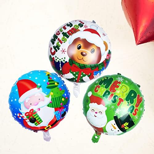Yule decoração 3pcs natal alumínio decorações de natal decorações de festa de natal decorações penduradas decoração de balões redonda