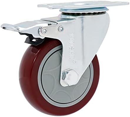 Pikis 3 polegadas Tipo médio PVC DirecionesCasters rodas de carrinho de roda com freio Urso de mudo vestível 100kg